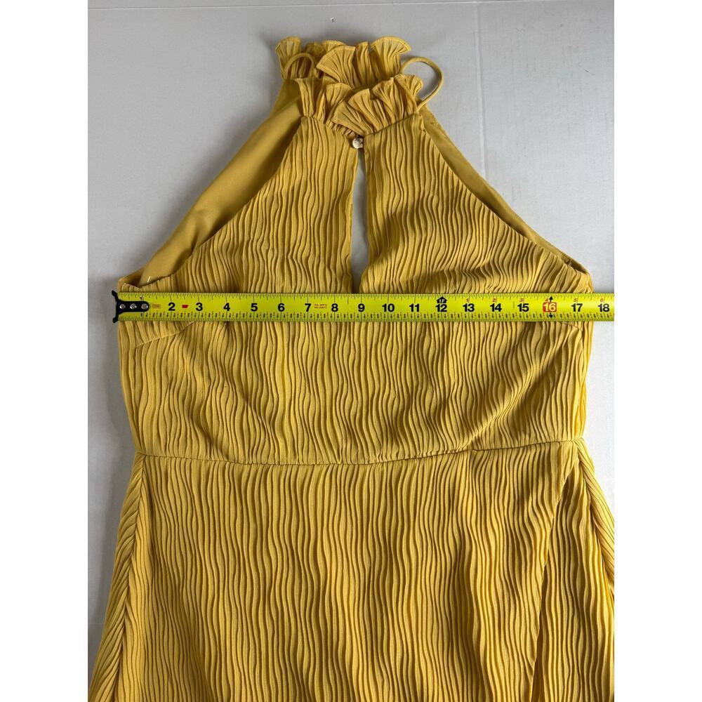 Keepsake The Label Skylines Golden Yellow Pleated Midi Dress L - Picture 9 of 11